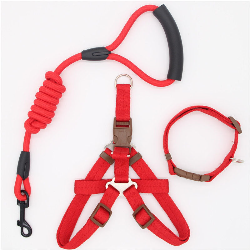 Strong Nylon Dog Lead Harness & Collar Set