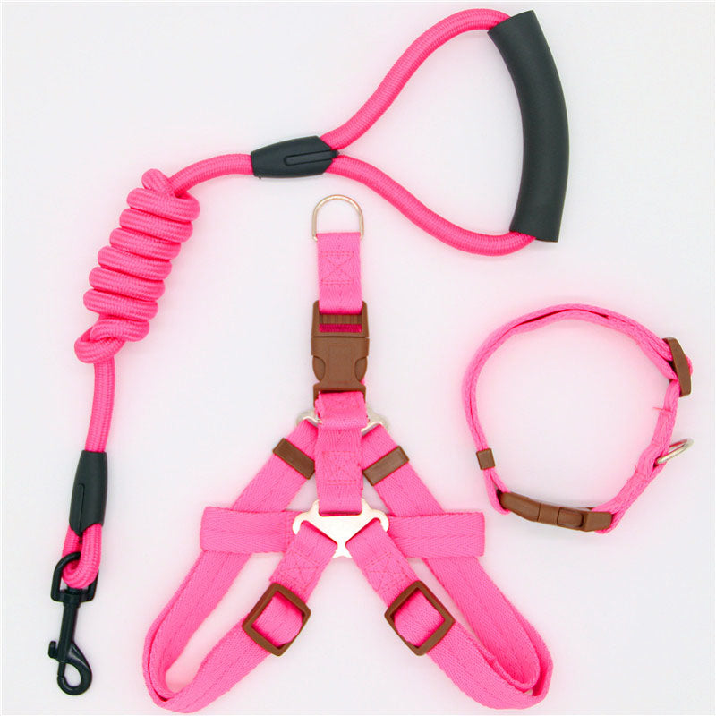 Strong Nylon Dog Lead Harness & Collar Set