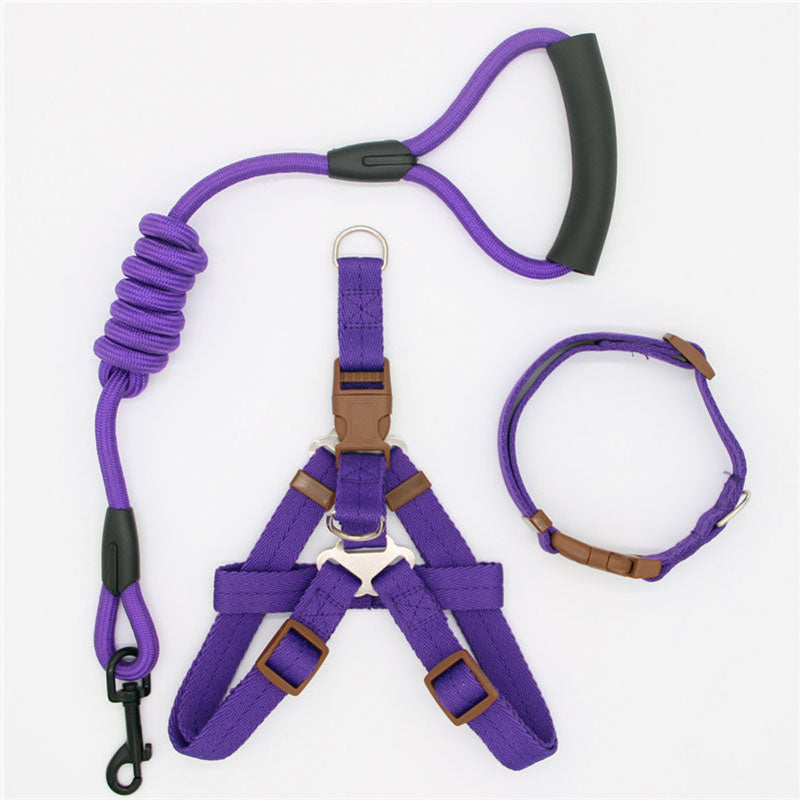 Strong Nylon Dog Lead Harness & Collar Set