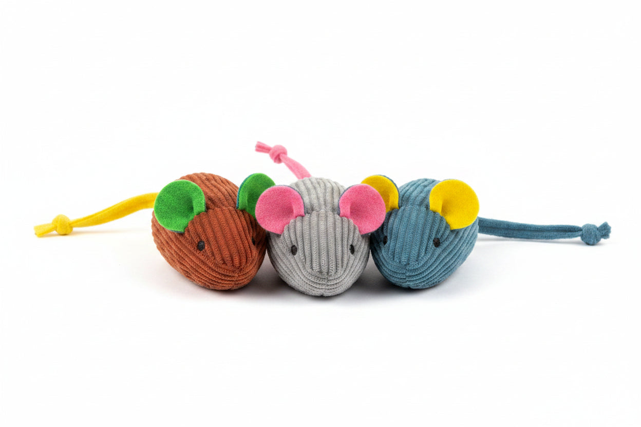 Plush Mouse, Play Ball & Kitten Teaser 3 Pack