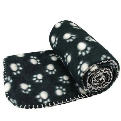Paw Print Soft Fleece Pet Blanket