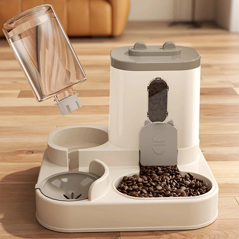 Pet large-capacity feeder with integrated automatic water dispenser