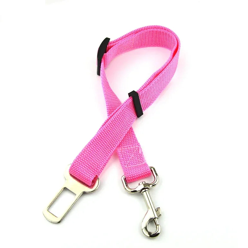 Adjustable Pet Car Seat Belt  With Clip Safety Lever