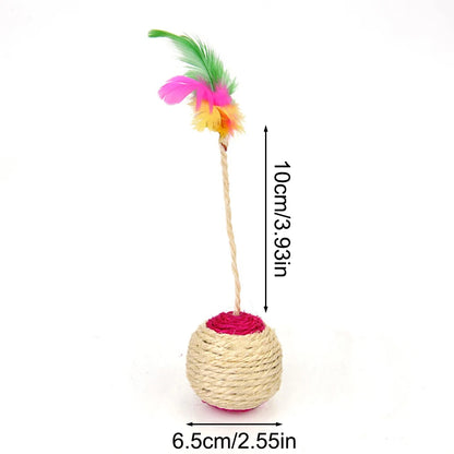 Feather Sisal Cat Toy Ball