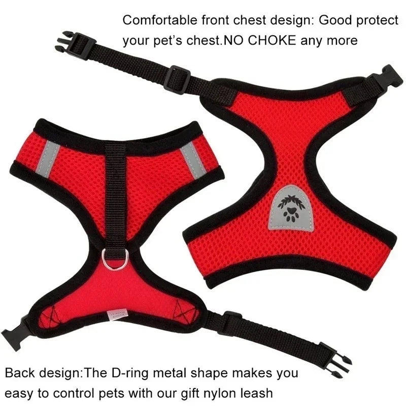Cat and Puppy Adjustable Mesh Dog Harness For Small Pets