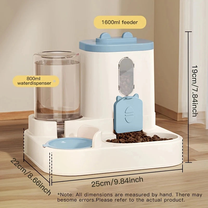 Pet large-capacity feeder with integrated automatic water dispenser