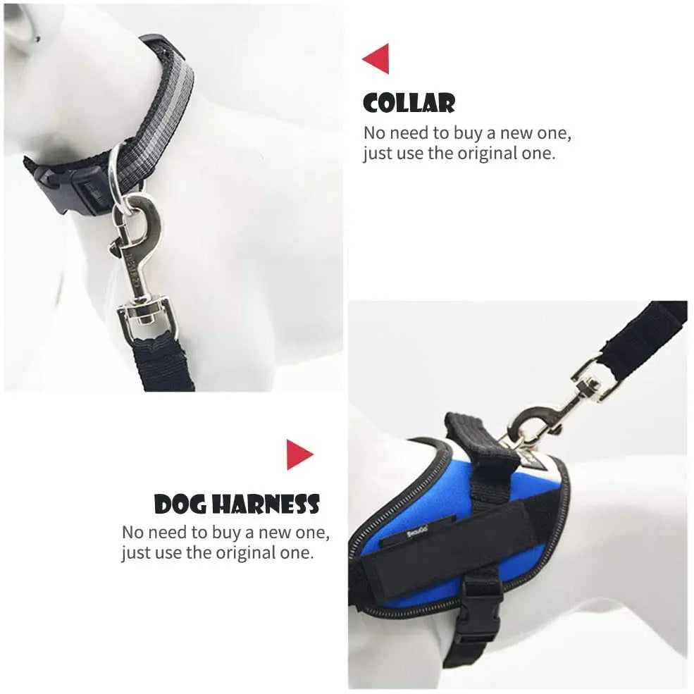 Adjustable Pet Car Seat Belt  With Clip Safety Lever