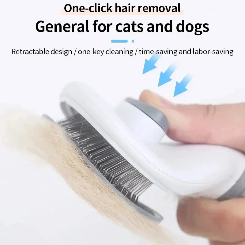 Pet Brush Comb, Self Cleaning Loose Pet Hair Remover