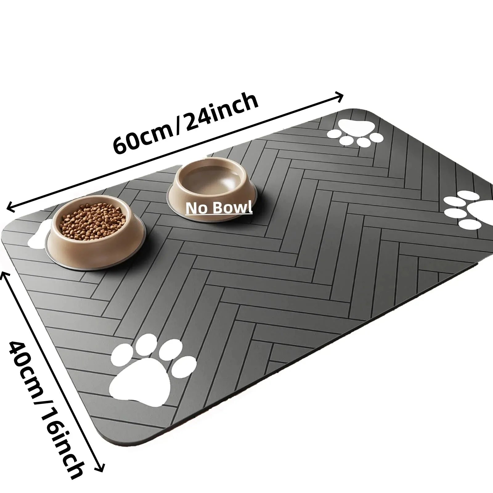 Pet Feeding Mat, Absorbent, Rubber Backing Quick Dry Mat for Dogs and Cats
