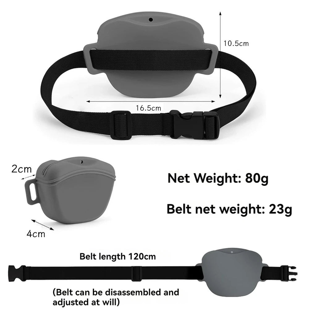 Silicone Dog Treat Bag For Training and Rewards, Lightweight waist bag