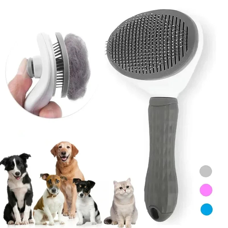 Pet Brush Comb, Self Cleaning Loose Pet Hair Remover