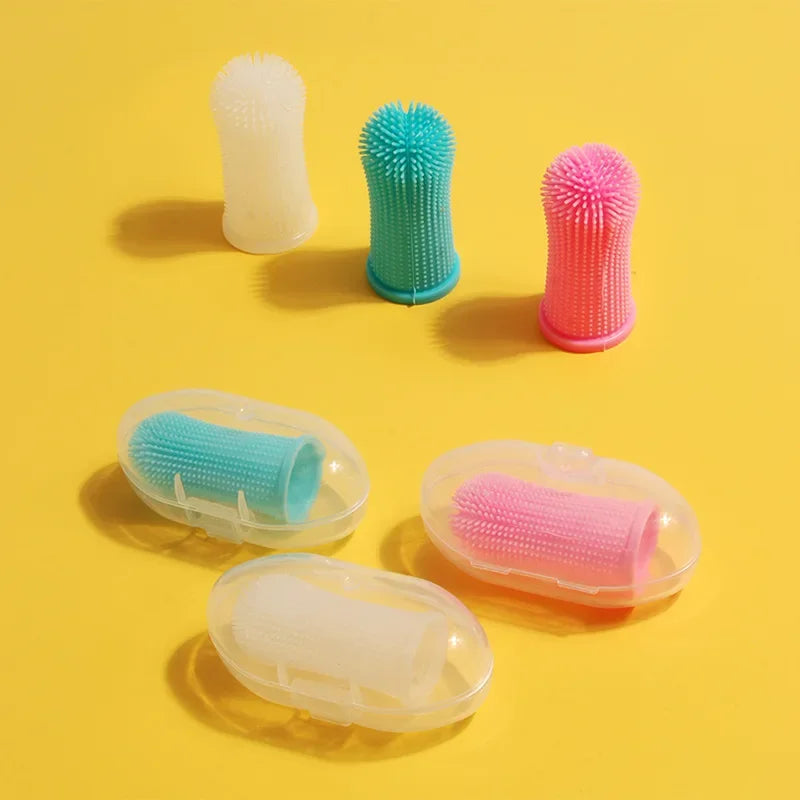 Super Soft Pet Finger Toothbrush Suitable For Dogs and Cats, Nontoxic Silicone