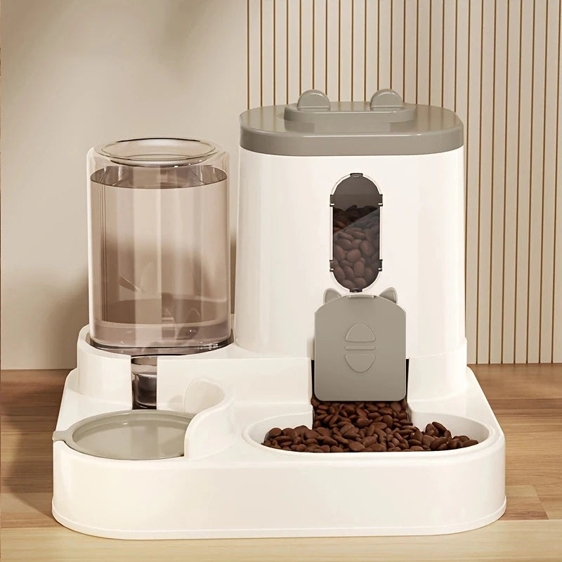 Pet large-capacity feeder with integrated automatic water dispenser