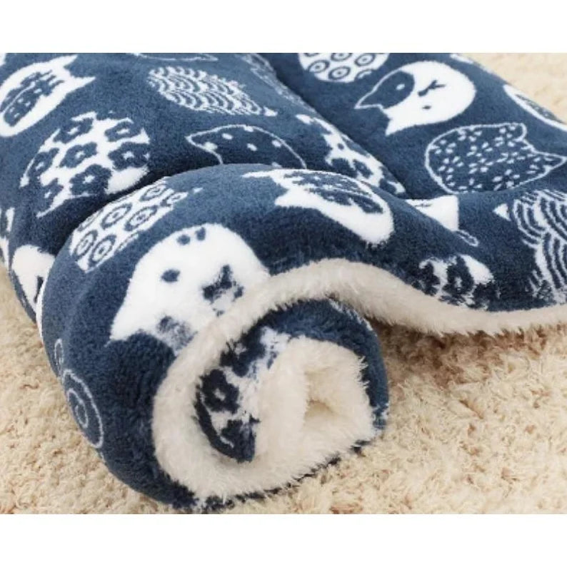Soft Thickened Blanket Pad Fleece Home Washable Warm Bear Pattern