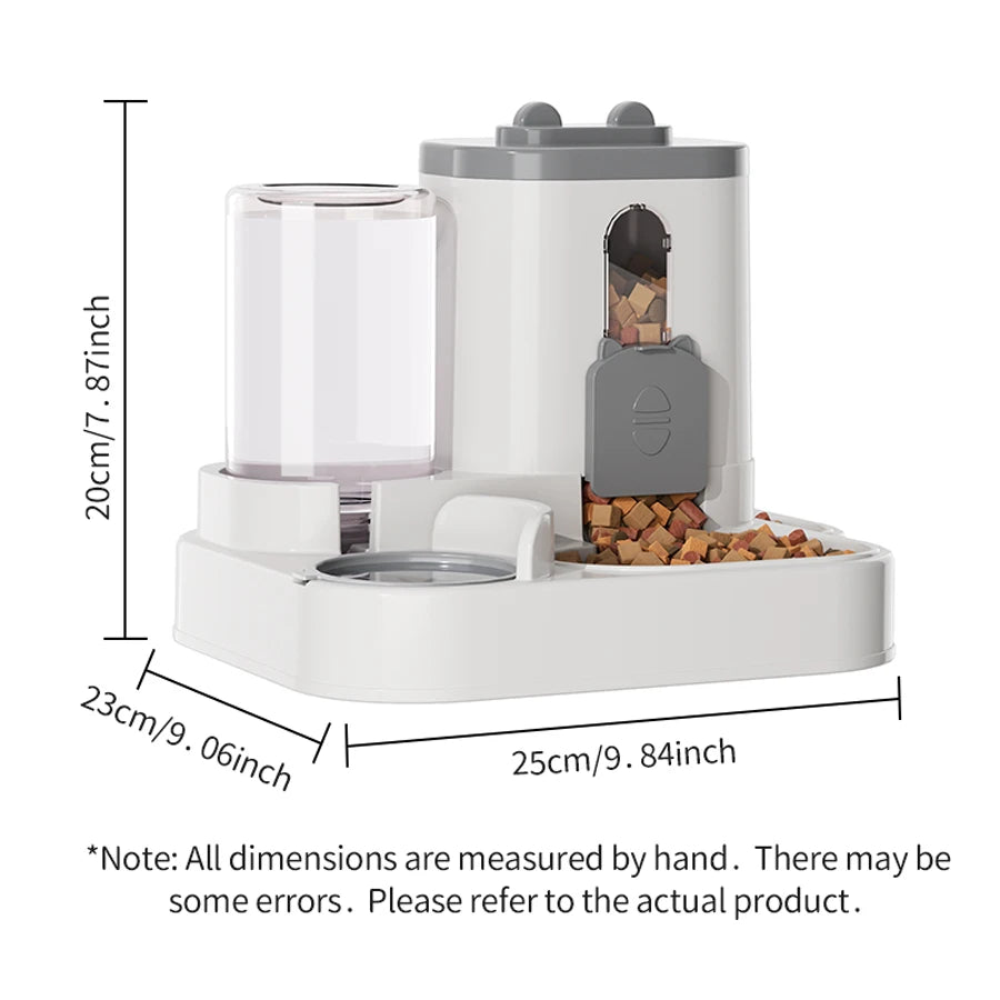 Pet large-capacity feeder with integrated automatic water dispenser