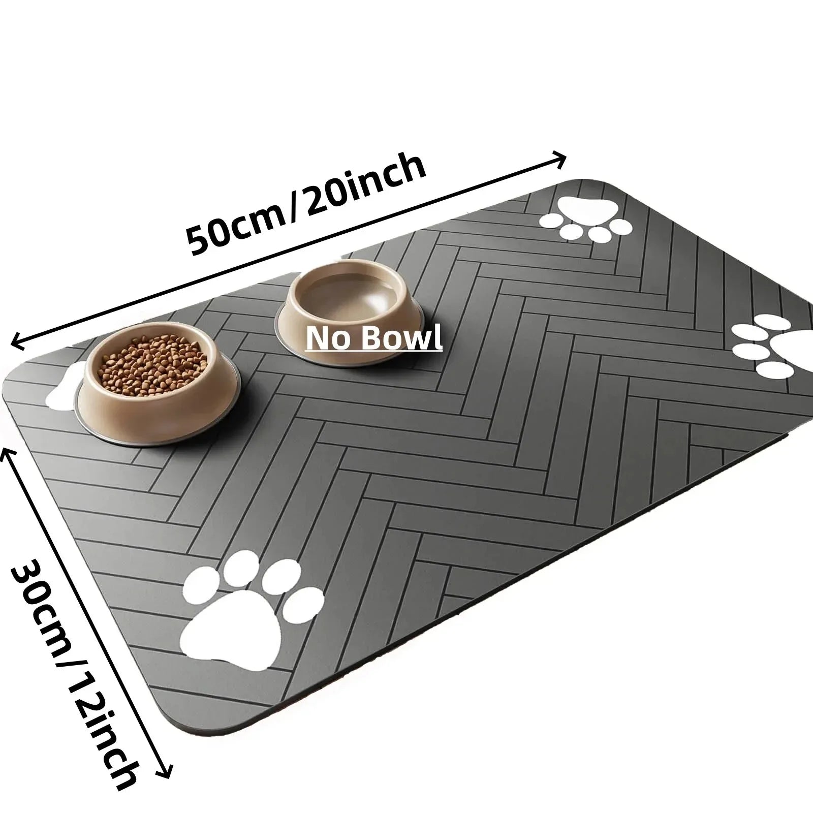 Pet Feeding Mat, Absorbent, Rubber Backing Quick Dry Mat for Dogs and Cats