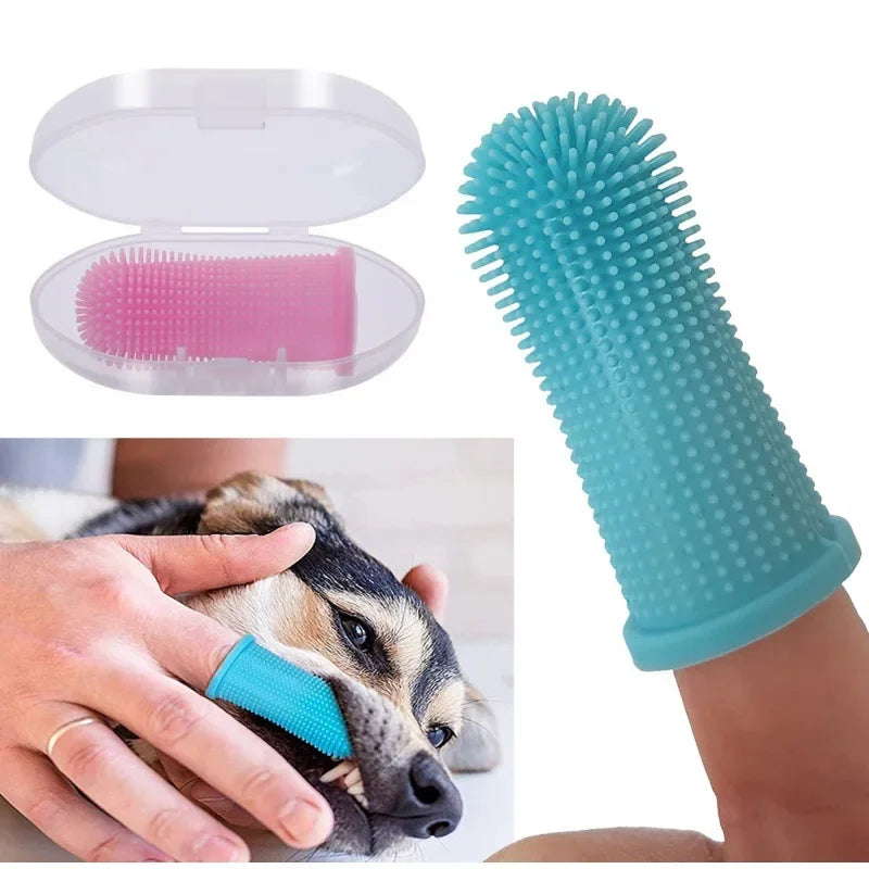 Super Soft Pet Finger Toothbrush Suitable For Dogs and Cats, Nontoxic Silicone