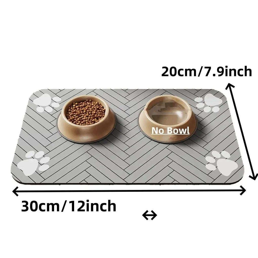 Pet Feeding Mat, Absorbent, Rubber Backing Quick Dry Mat for Dogs and Cats