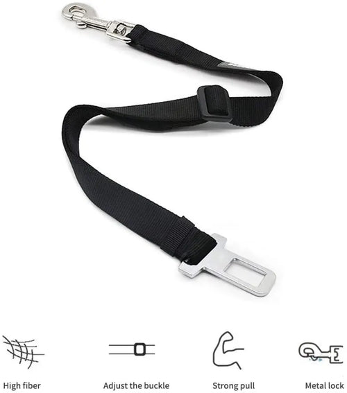 Adjustable Pet Car Seat Belt  With Clip Safety Lever