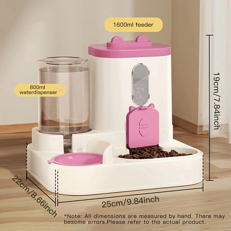 Pet large-capacity feeder with integrated automatic water dispenser