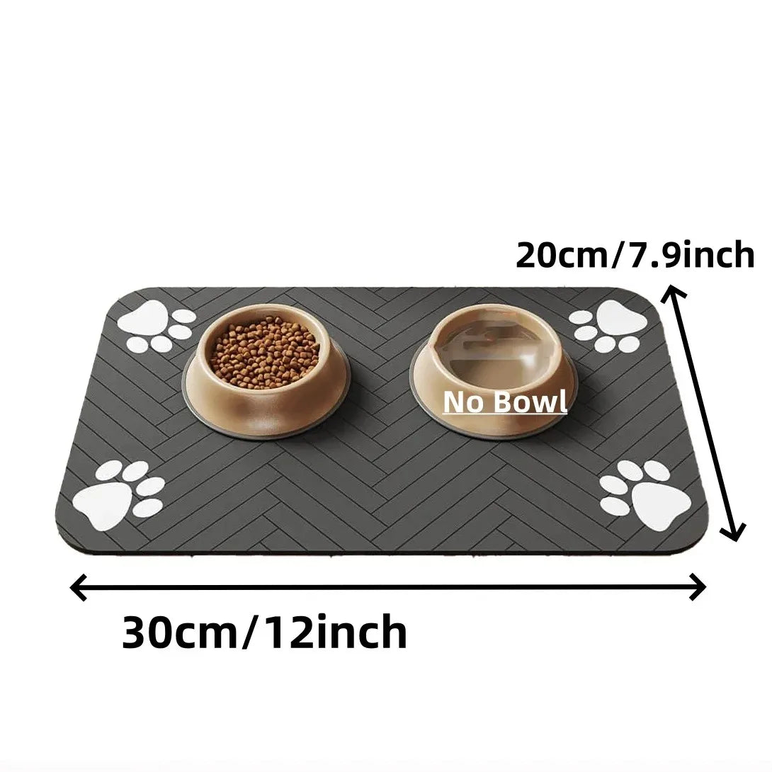 Pet Feeding Mat, Absorbent, Rubber Backing Quick Dry Mat for Dogs and Cats