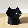 WhiskerWare Elevated Cat Bowl, Anti-Tip Plastic Raised Pet Feeding Dish with Tilted Edge