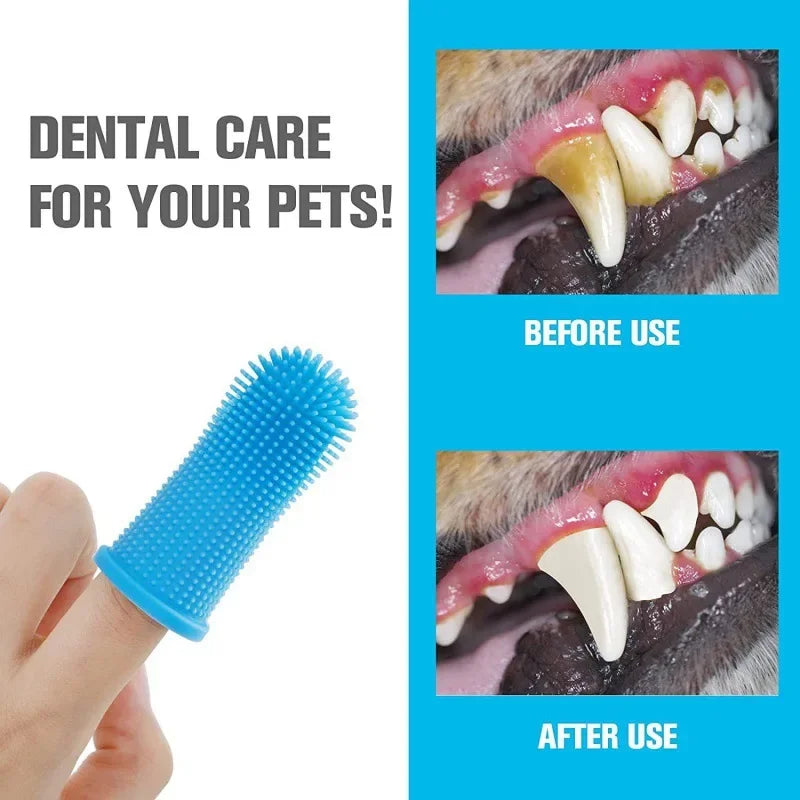 Super Soft Pet Finger Toothbrush Suitable For Dogs and Cats, Nontoxic Silicone