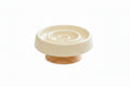Raised Ceramic Slow Feeder Bowl with Wooden Base