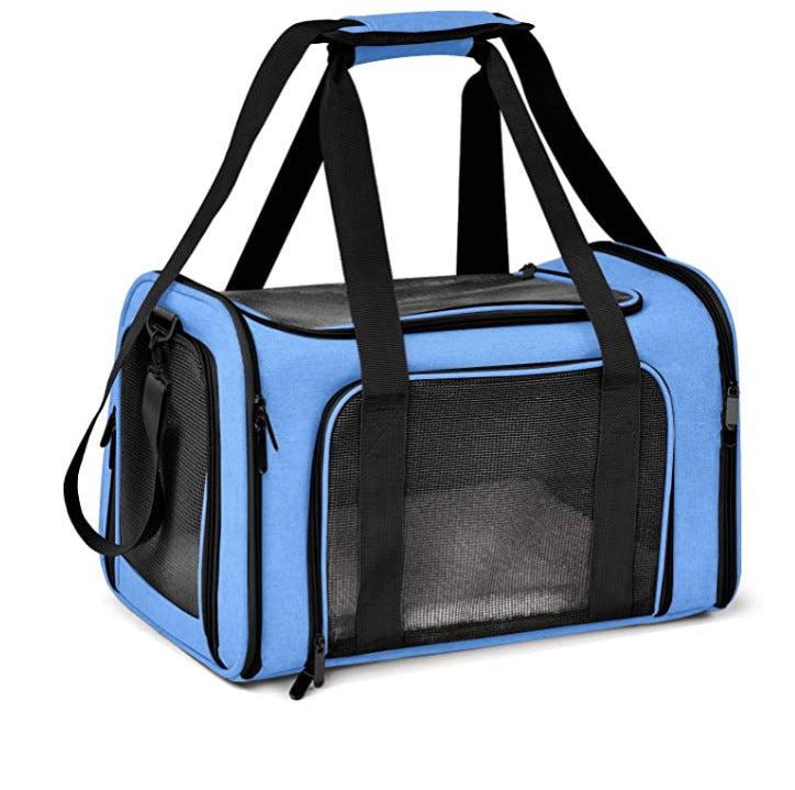 pet travel carry bag blue