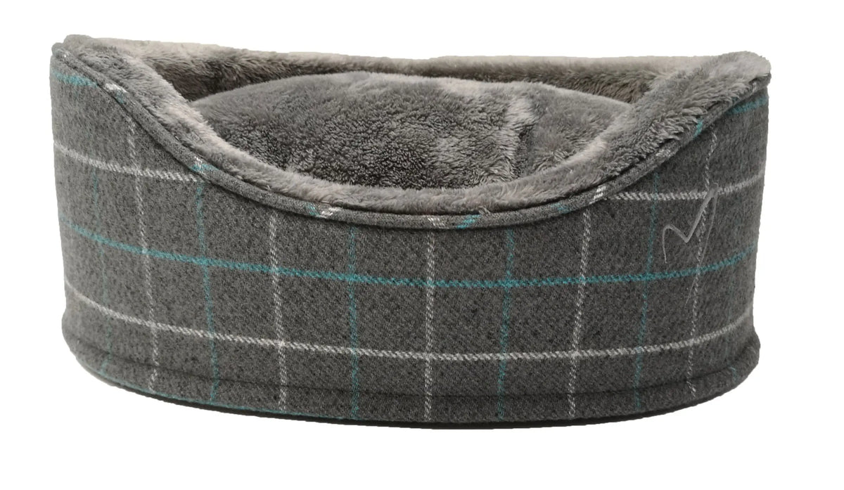 Gor Pets Premium Orthopaedic Dog Bed - Small Grey Check (50cm)