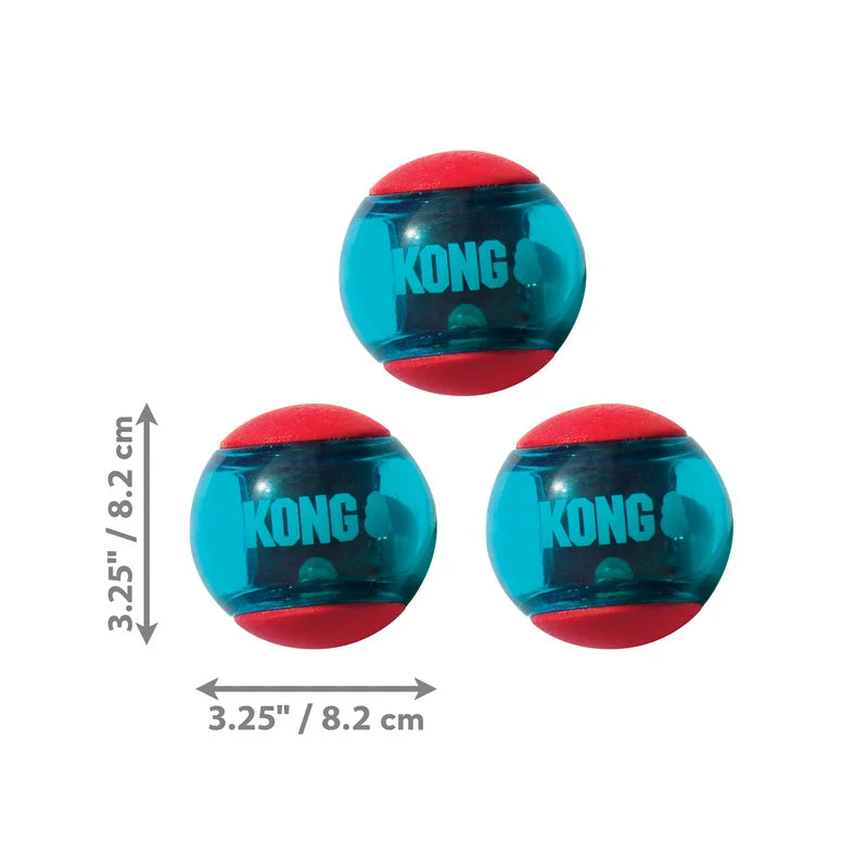 KONG Squeezz Action Squeaky Fetch Dog Toy - Large Red 2-Pack