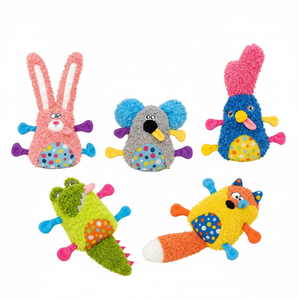 Whacky Squeaky Crinkle Chew Toy For Puppies & Small Dogs